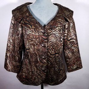 Nuevo Beautiful Textured Brown Button Over Jacket